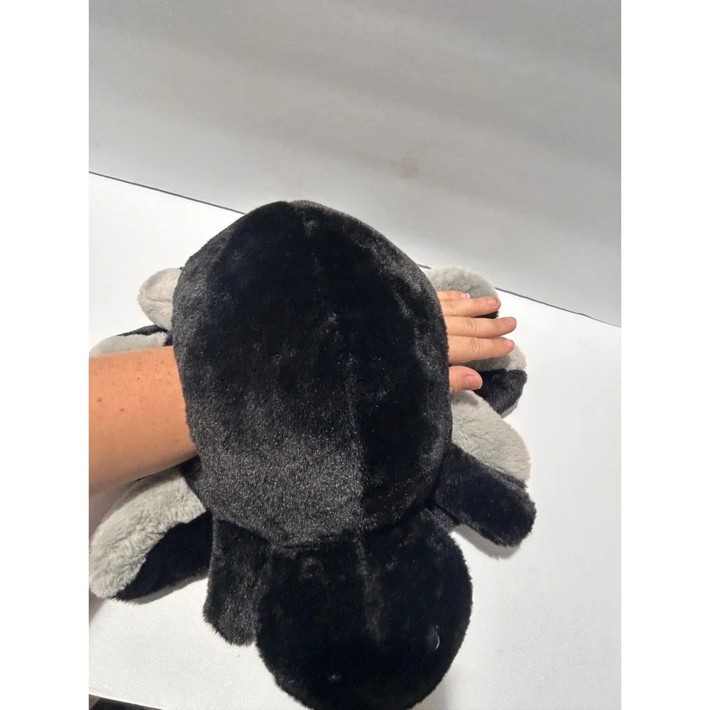 UK Large Plush Spider Black Grey Bug Rare Cancer Research Hand Pocket Puppet